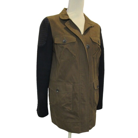 James Jeans Womens M Ponte Sleeve Utility Jacket Soldier on Black Gorpcore USA - Picture 10 of 16